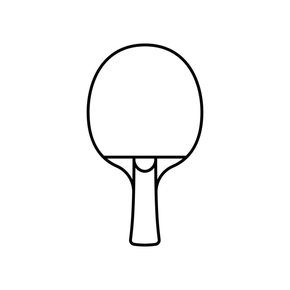 Ping pong table tennis paddle line icon isolated on white background. vector