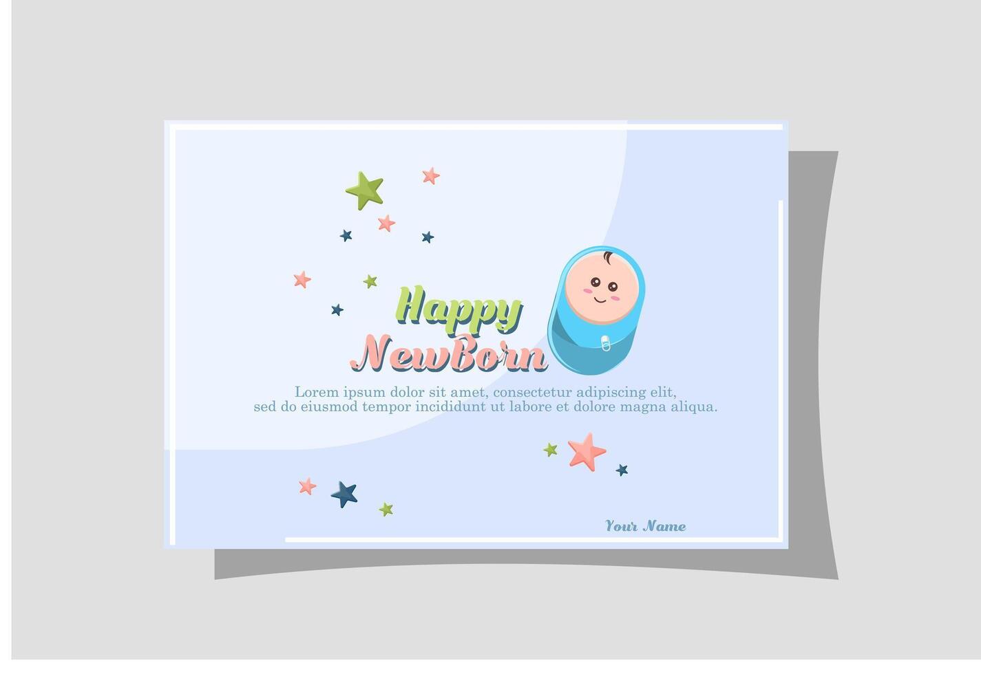 Flat illustration happy newborn baby boy vector