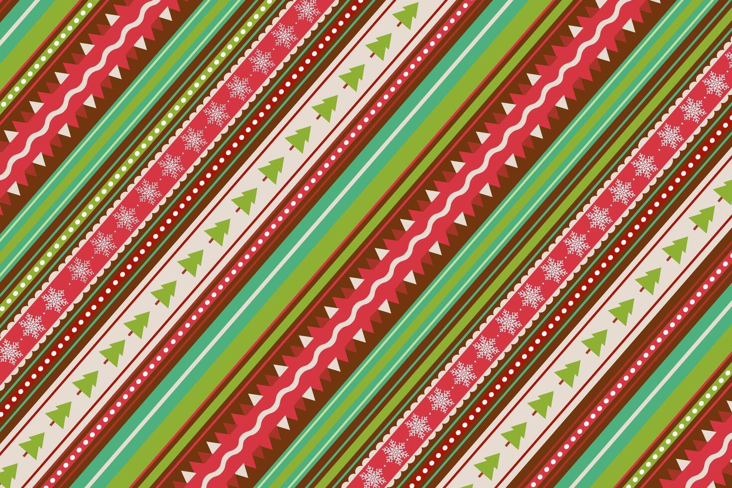 Christmas stripe background with red and green colors. Diagonal abstract pattern for winter packaging. vector