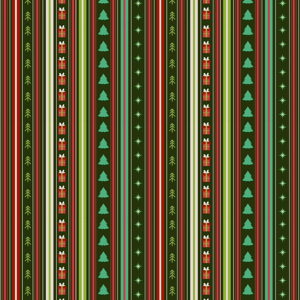 Christmas stripe background in red and green tones. Festive pattern for decorative winter packaging. vector