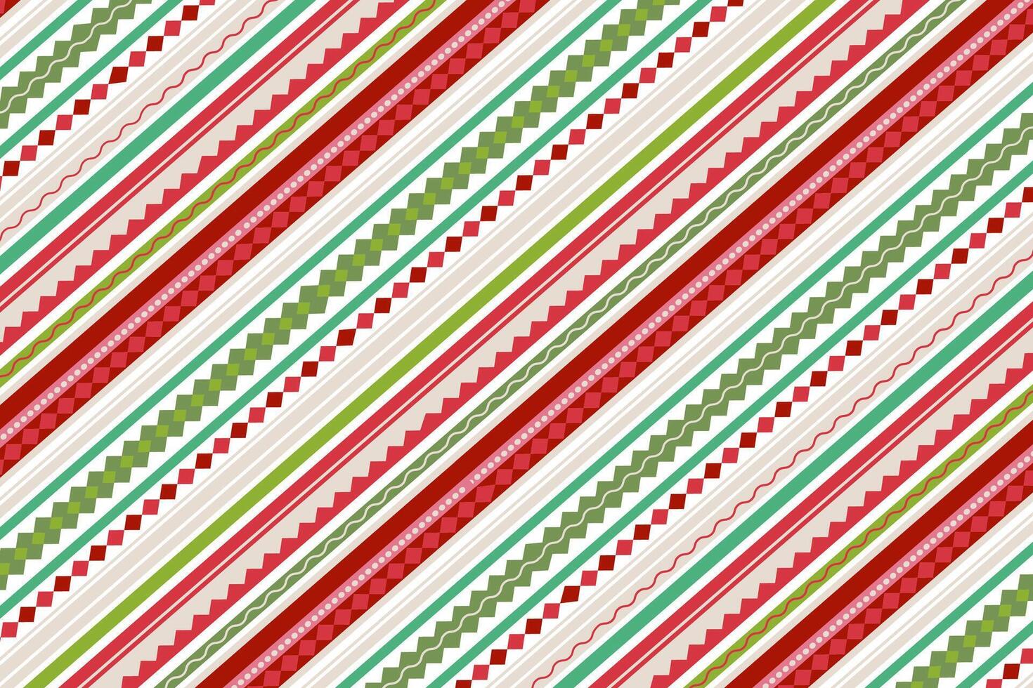 Xmas geometrical pattern for Christmas wrapping paper. Red and green square design for festive packaging. vector