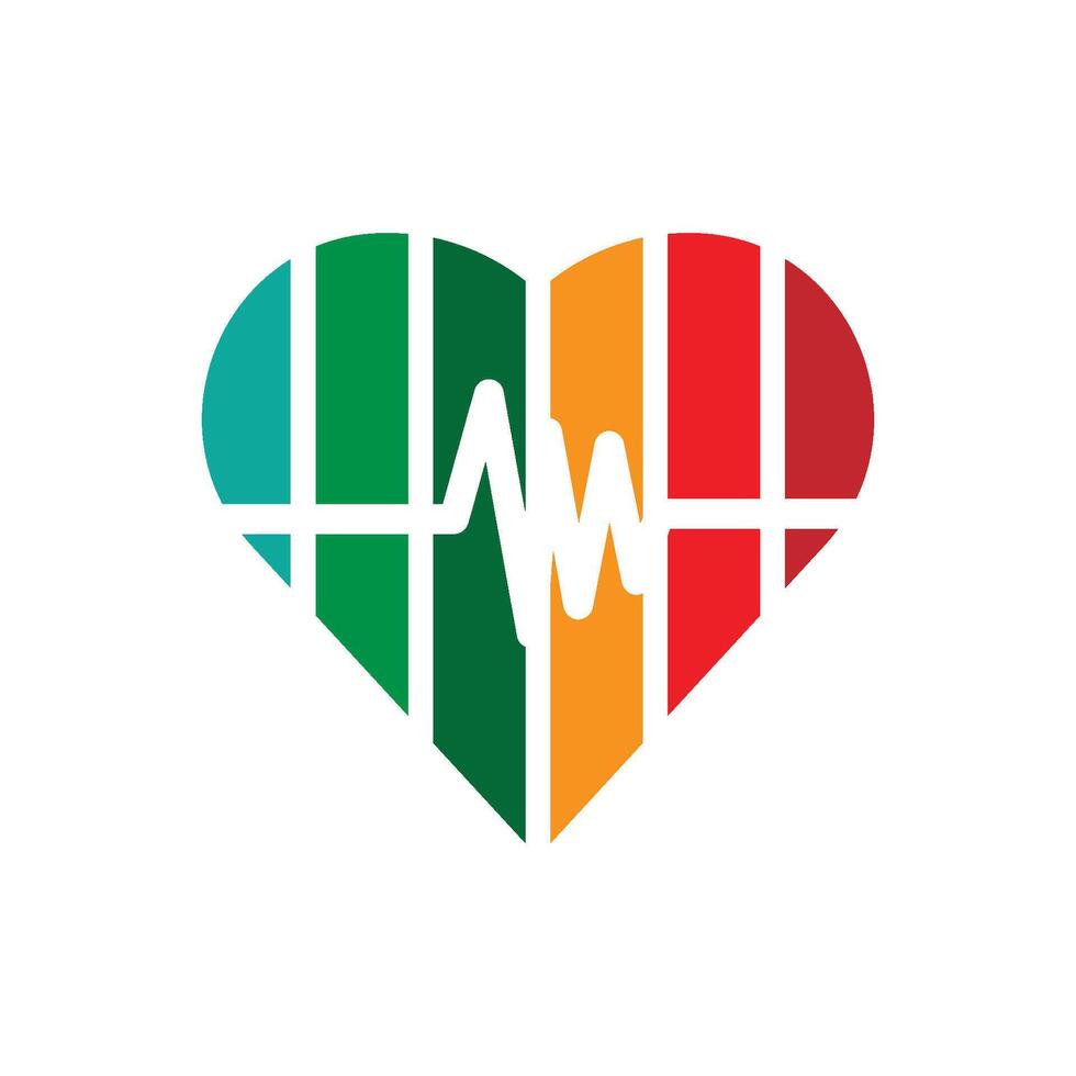 Heartbeat logo design vector