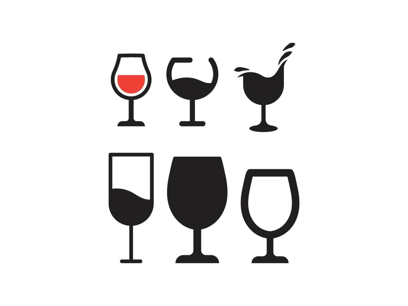 Wine glass icon set illustration vector