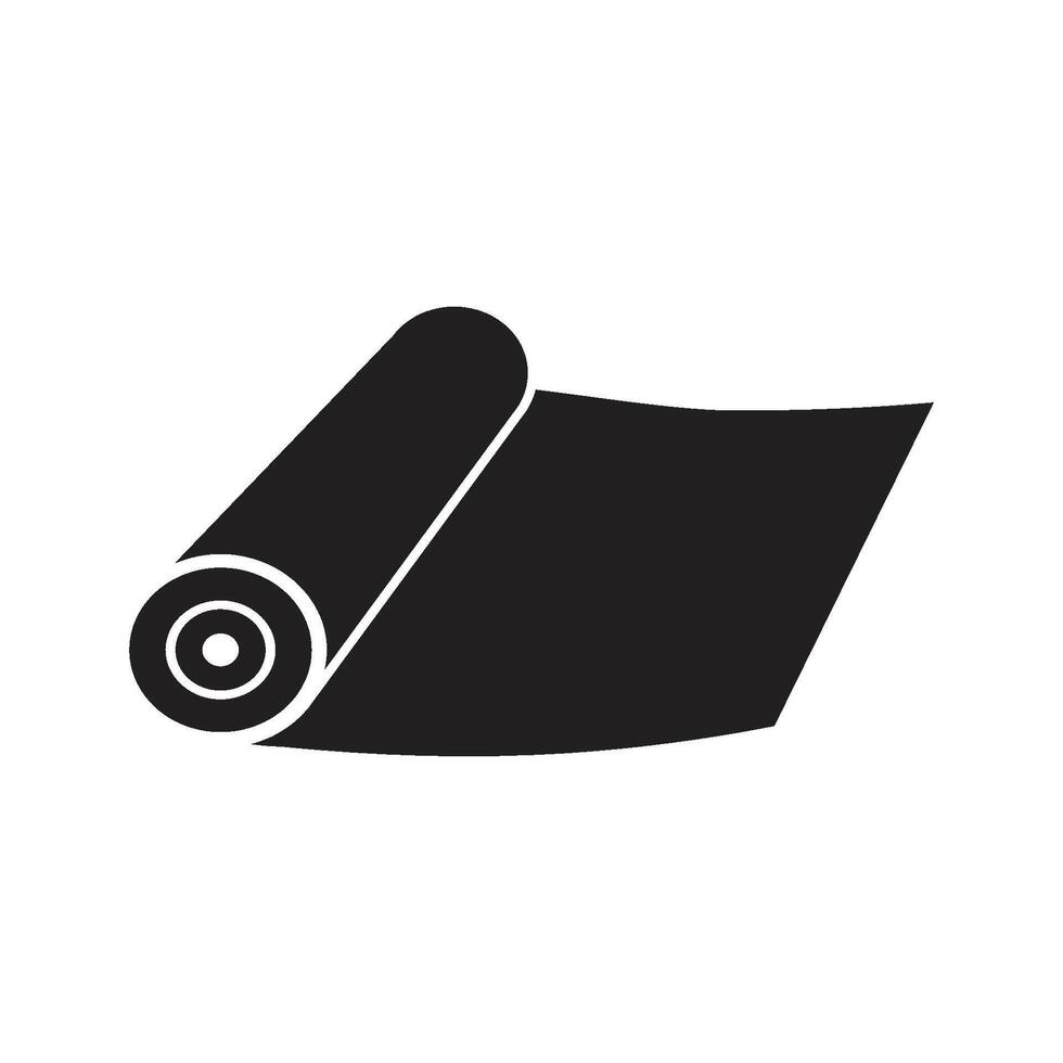 A rolled up piece of paper icon in black and white vector
