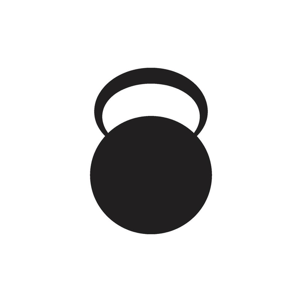 A black kettlebell icon on a white background vector