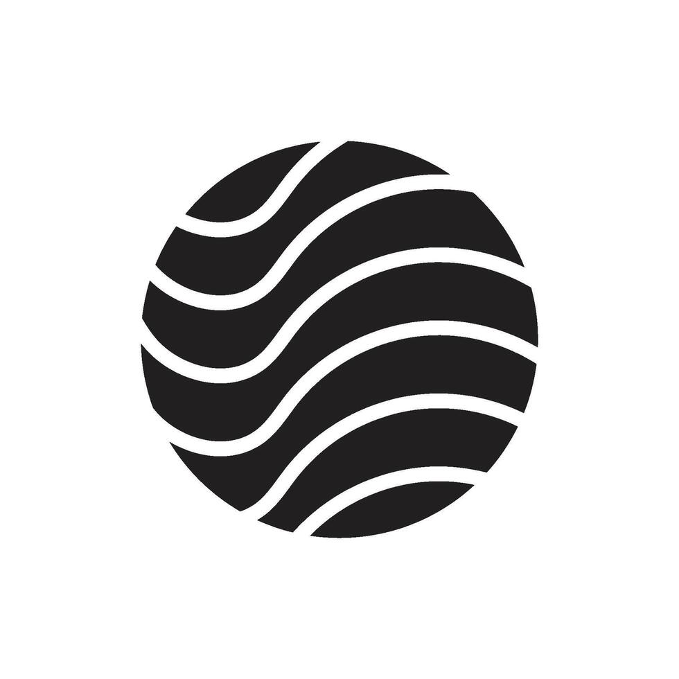 A black and white logo of waves vector