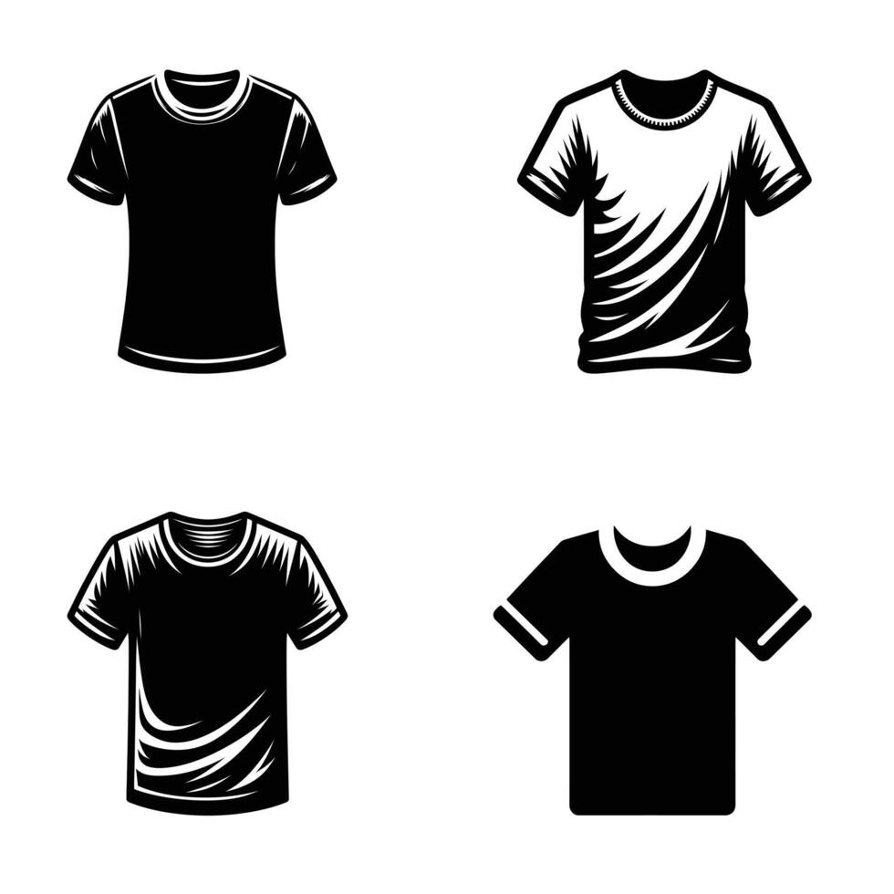 Set of Stylish T-Shirt Illustrations for Custom Apparel Design Perfect for Print and Merch vector