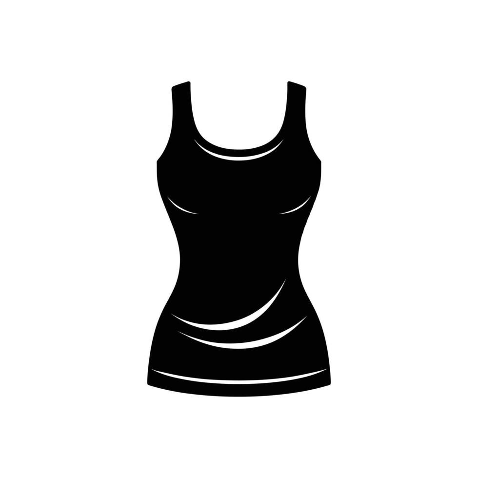 Black and White Womens Tank Top Clean Apparel Icon for Fashion Graphics vector