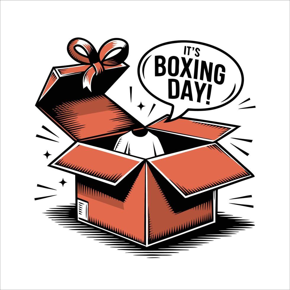 Boxing day illustration vector
