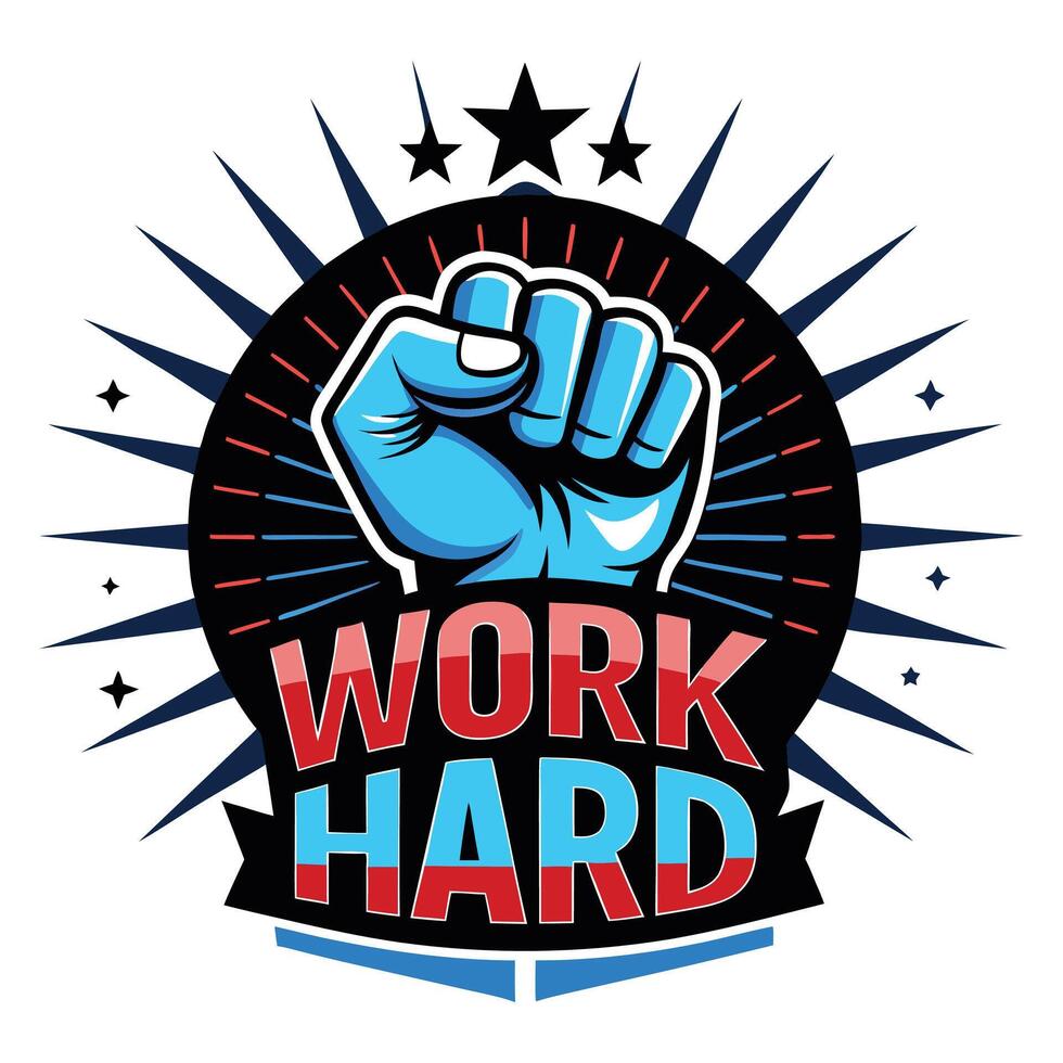 Work hard logo vector