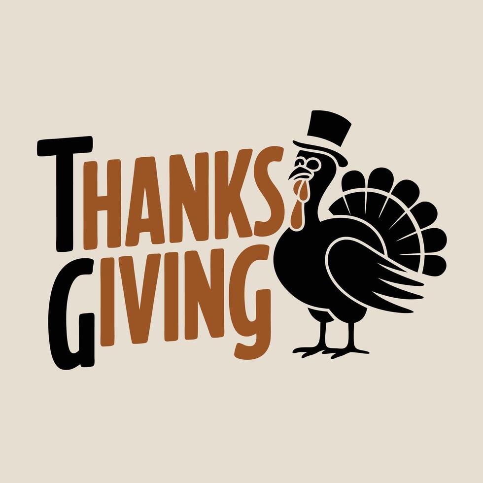 Thanksgiving logo with a turkey vector