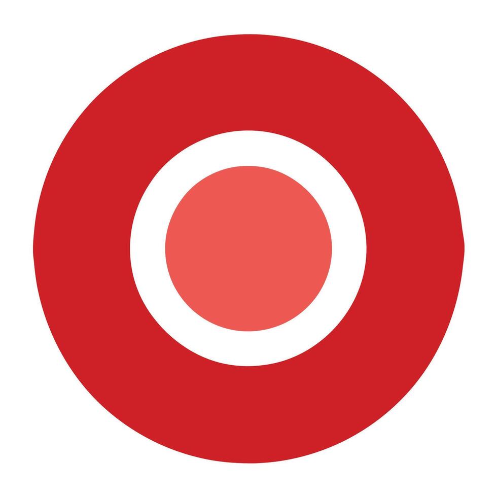 A red circle with an orange dot in the center vector