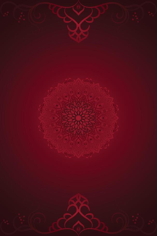 Elegant Dark Red Ornamental Design for Invitations vector