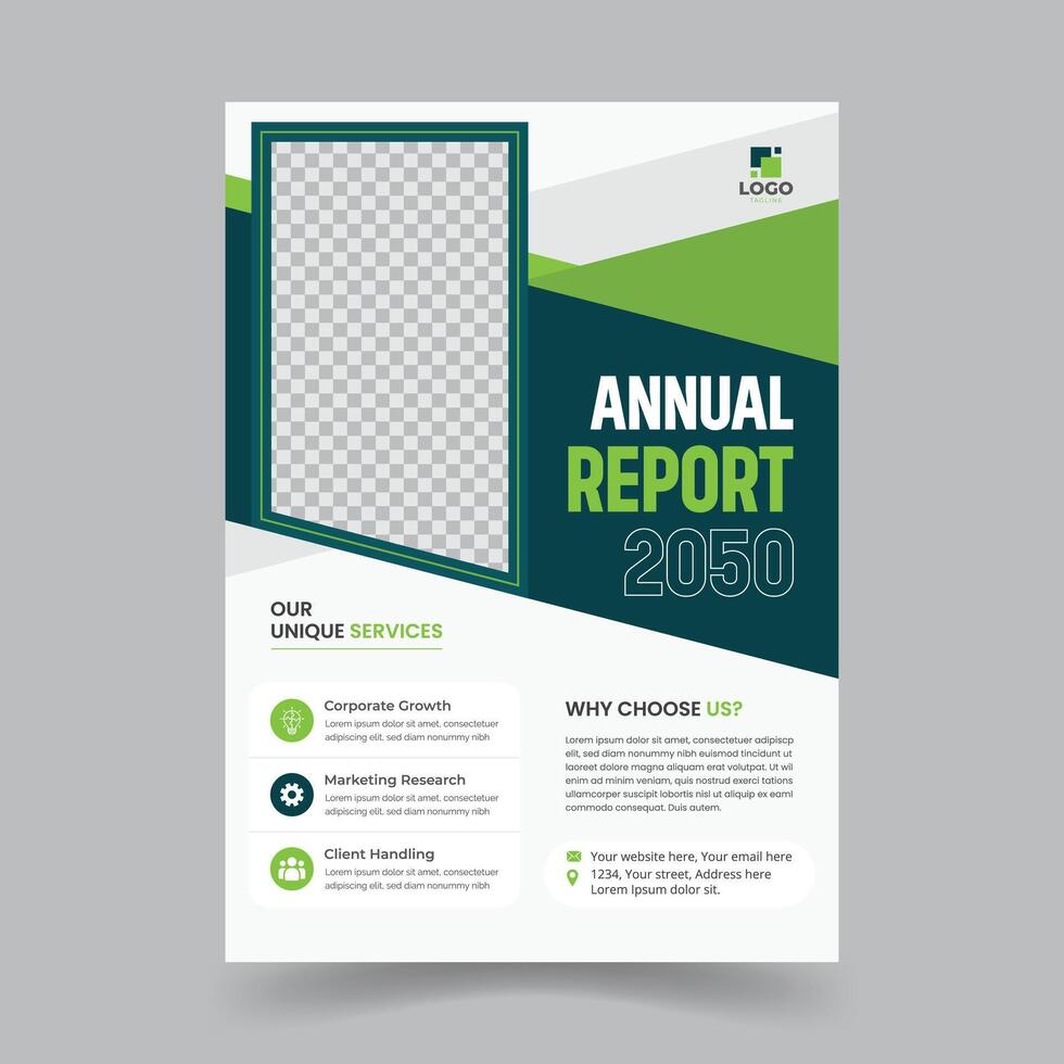 Simple and Clean Annual Report Flyer vector