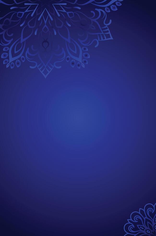 Intricate Floral Design on Deep Blue Gradient Background vector