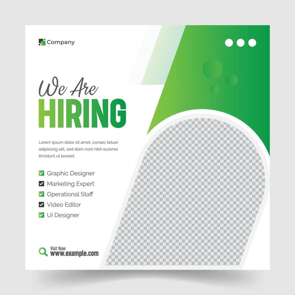 we are hiring social media post template vector