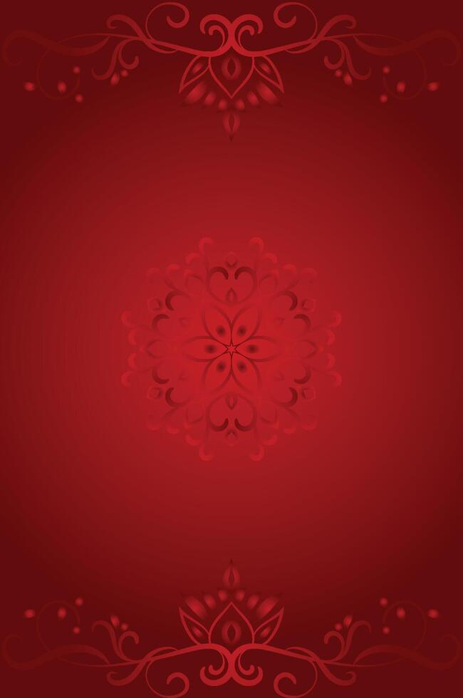 Luxurious Red Background with Baroque Style Ornaments vector