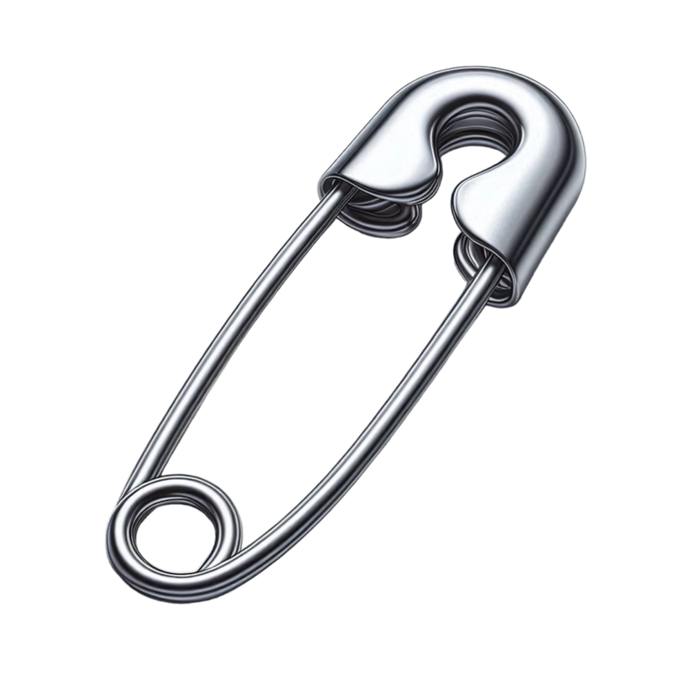 Safety Pin Silhouette isolated on transparent background png