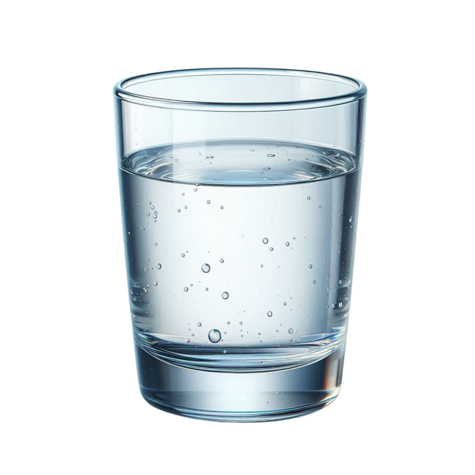 Water in clear glass isolated on transparent background png