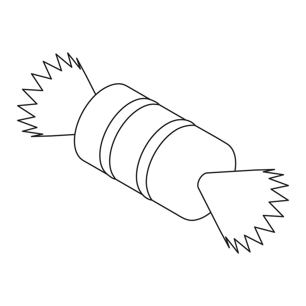 A line drawing of a candy cane vector