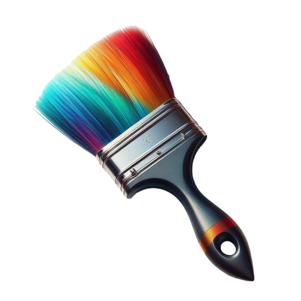 colorful paintbrush tool isolated on transparent background png