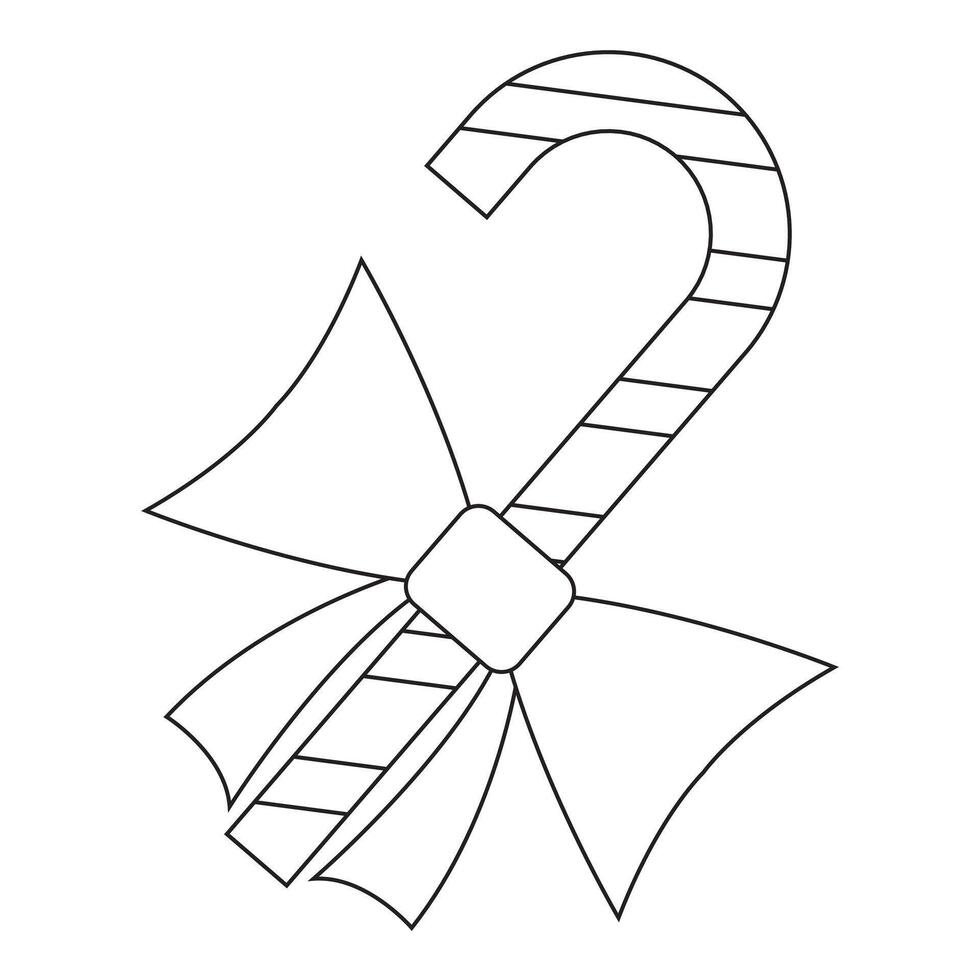 A candy cane coloring page vector