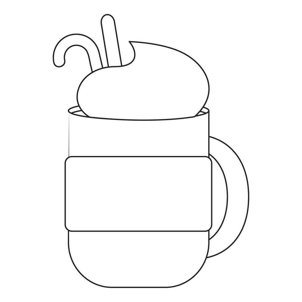 Hot chocolate coloring pages for kids vector