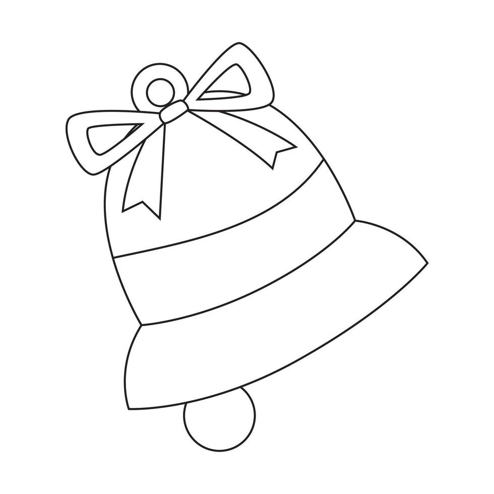 Christmas bell coloring pages vector