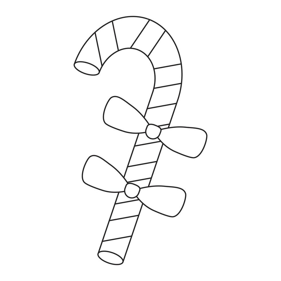 A candy cane coloring page vector