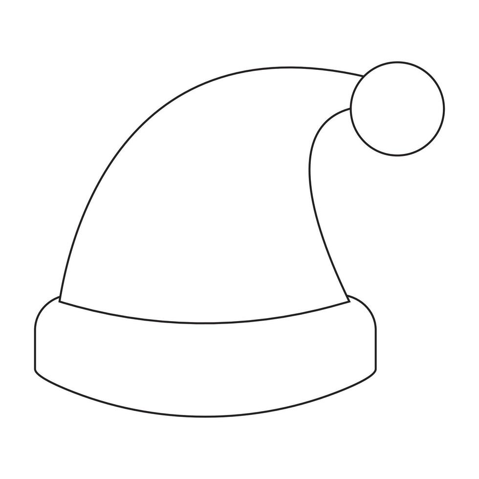 A santa hat coloring page vector