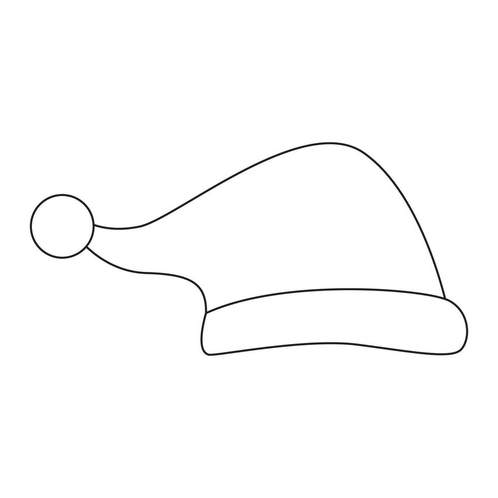 A line drawing of a santa hat vector