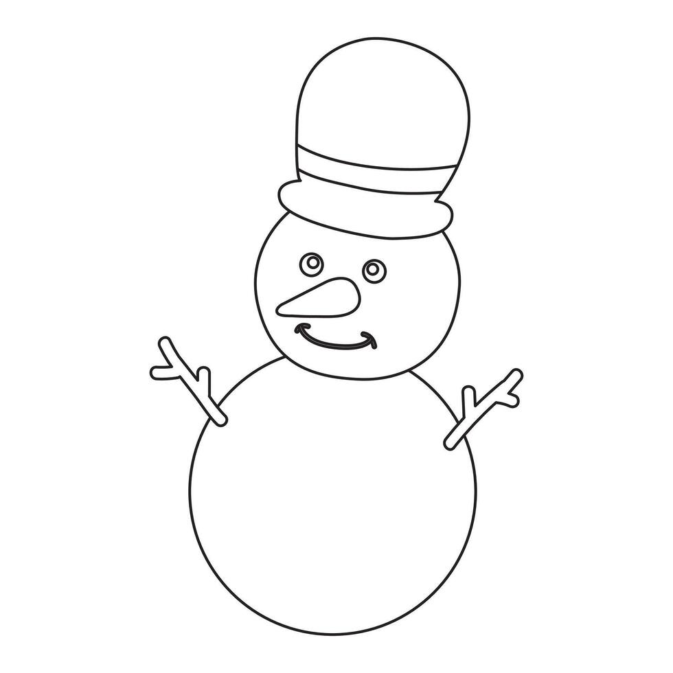 A snowman coloring page for kids vector