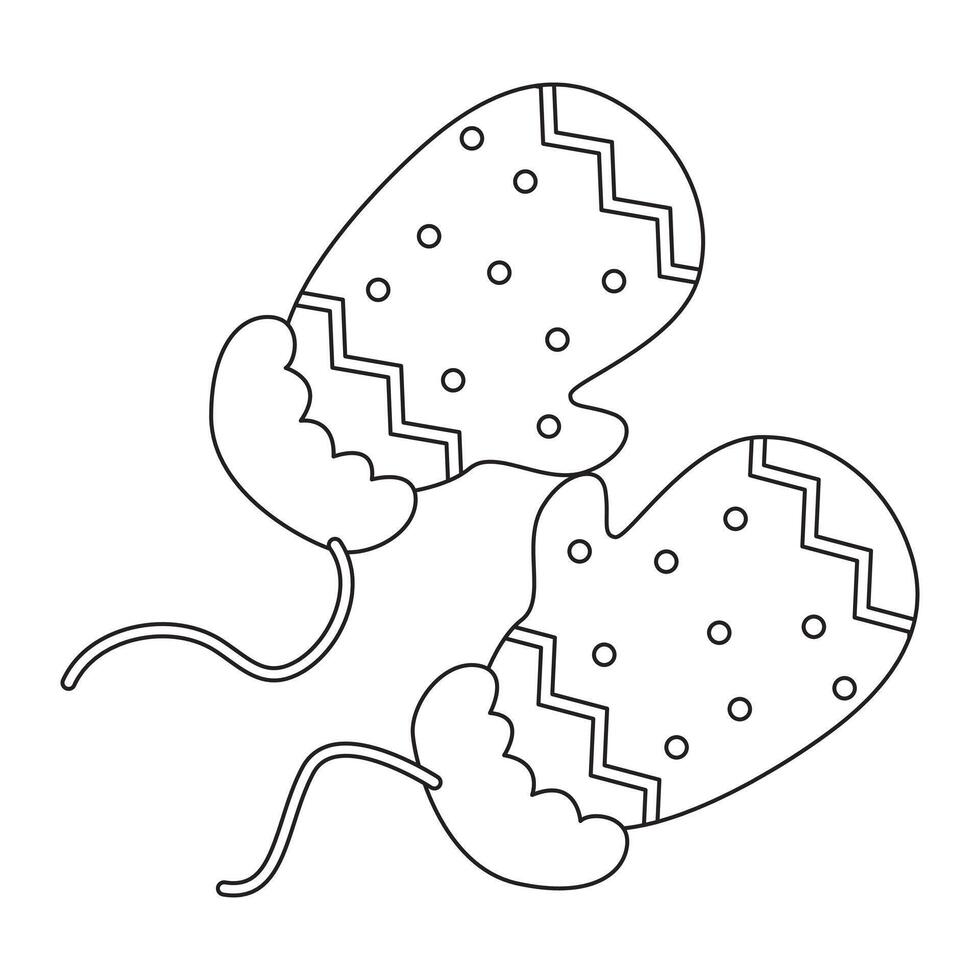 Mitten coloring page for kids vector