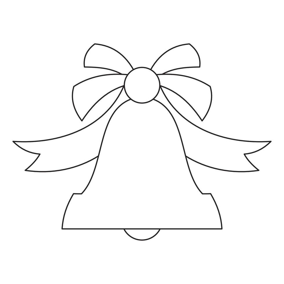 Christmas bell coloring page vector