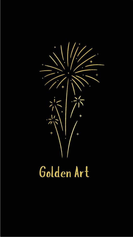 Golden Fire Work vector