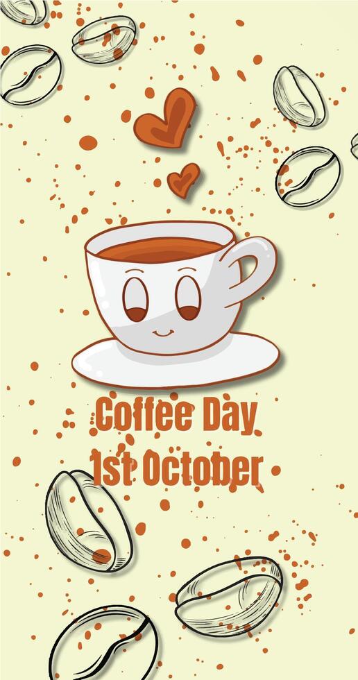 Illustration of coffee Day Poster vector