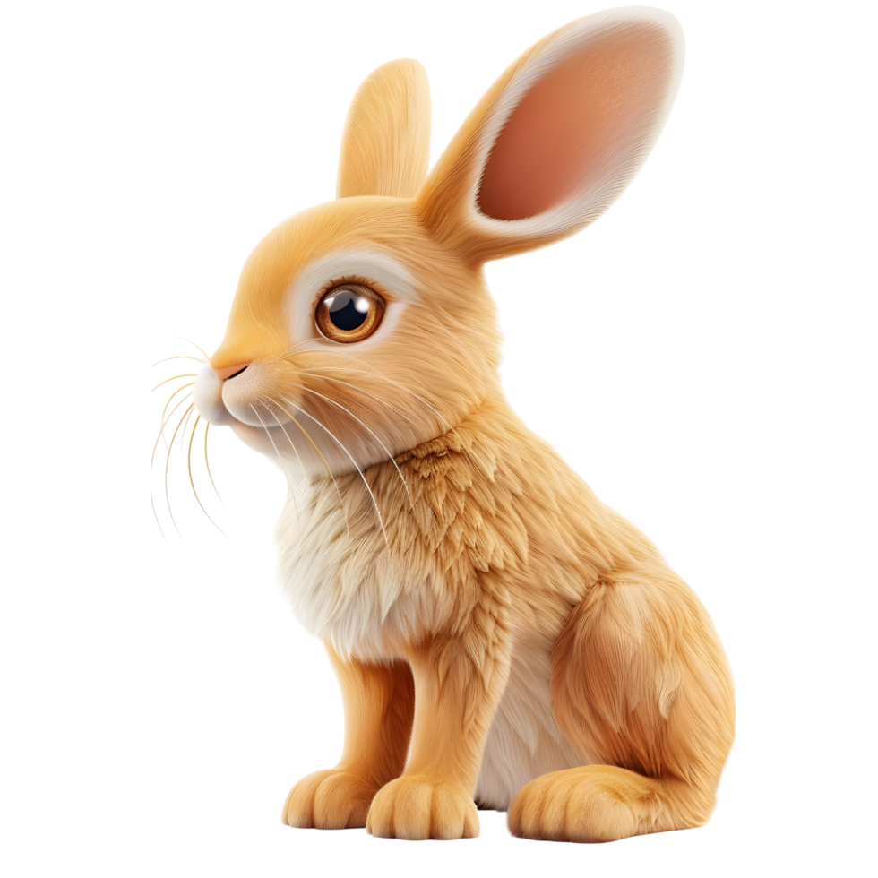 A beautiful rabbit on transparent background png