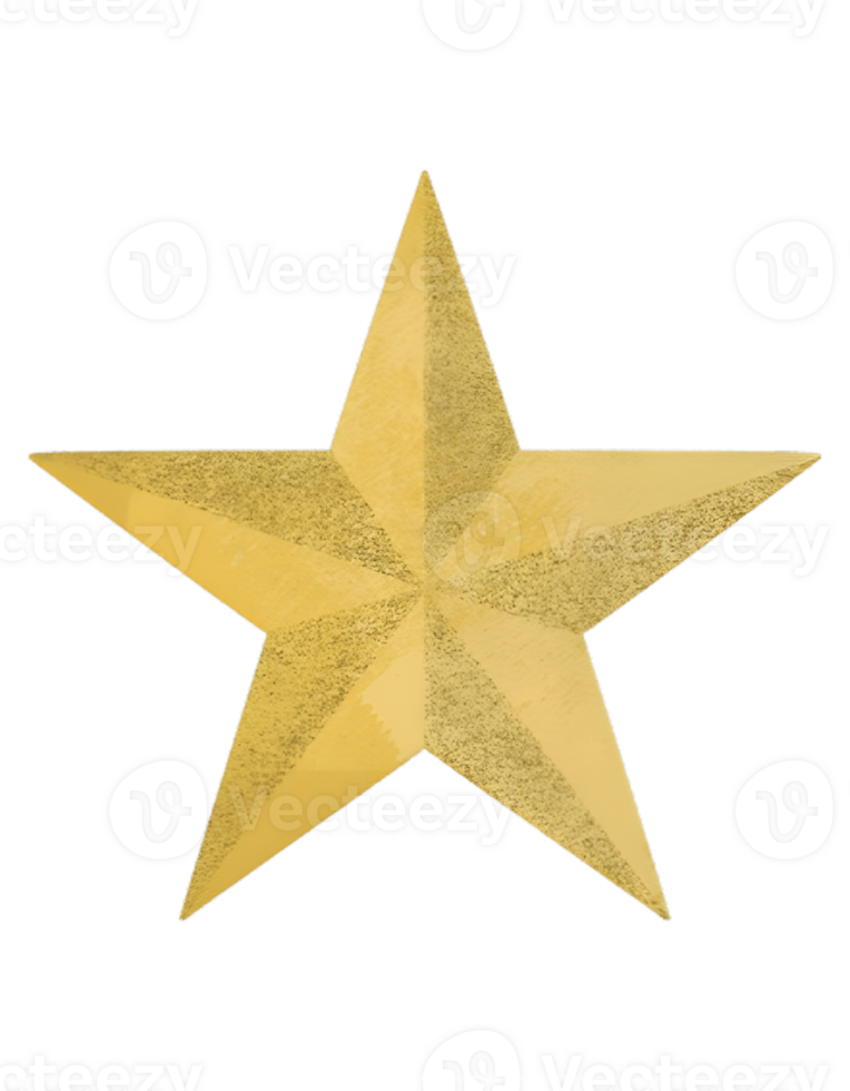 Christmas gold star on transparent background image png