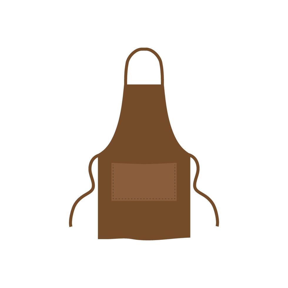 Apron mockup chef BBQ template cooking barbecue pocket. Kitchen apron uniform vector
