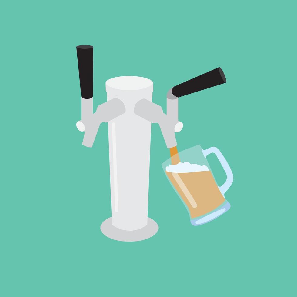 Beer tap icon, oktoberfest and alcohol, beer crane icon, beer pour vector