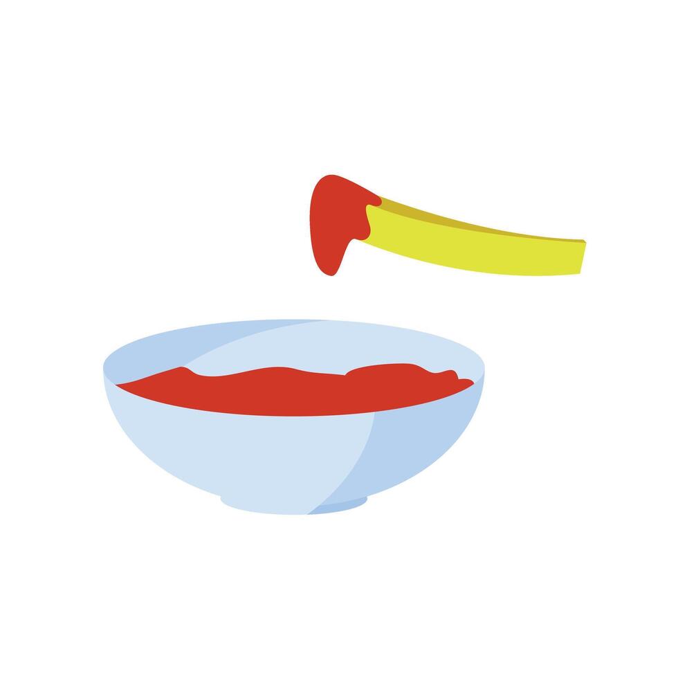 French sauce cartoon . potato food, ketchup, fry, snack fries chips, restaurant menu french sauce vector