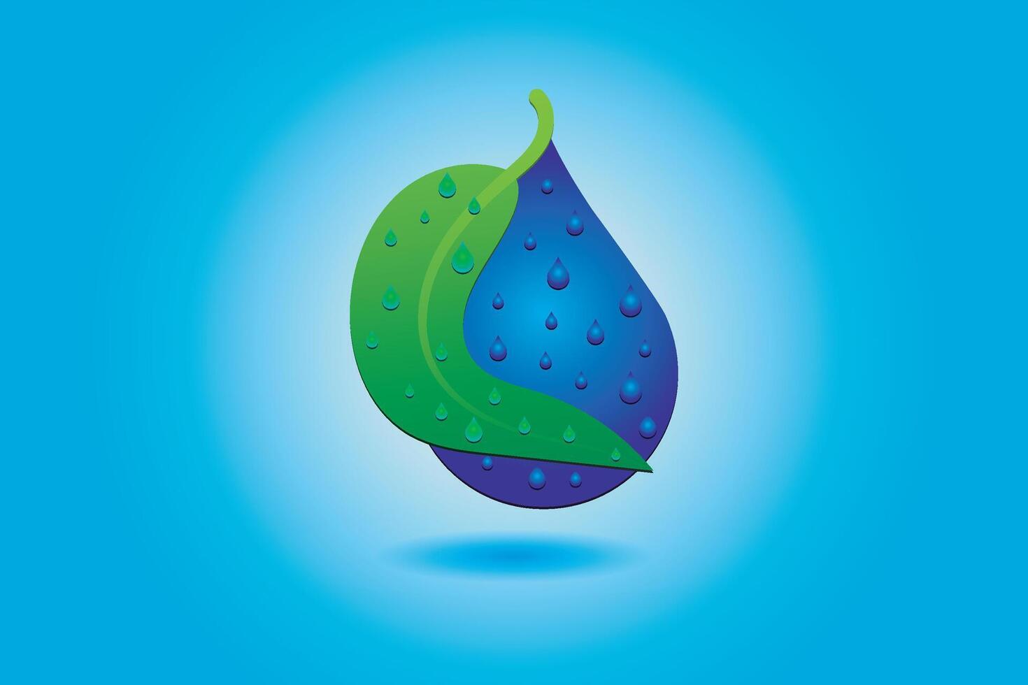 Water drop logo. Environment logo. Leaf logo. vector