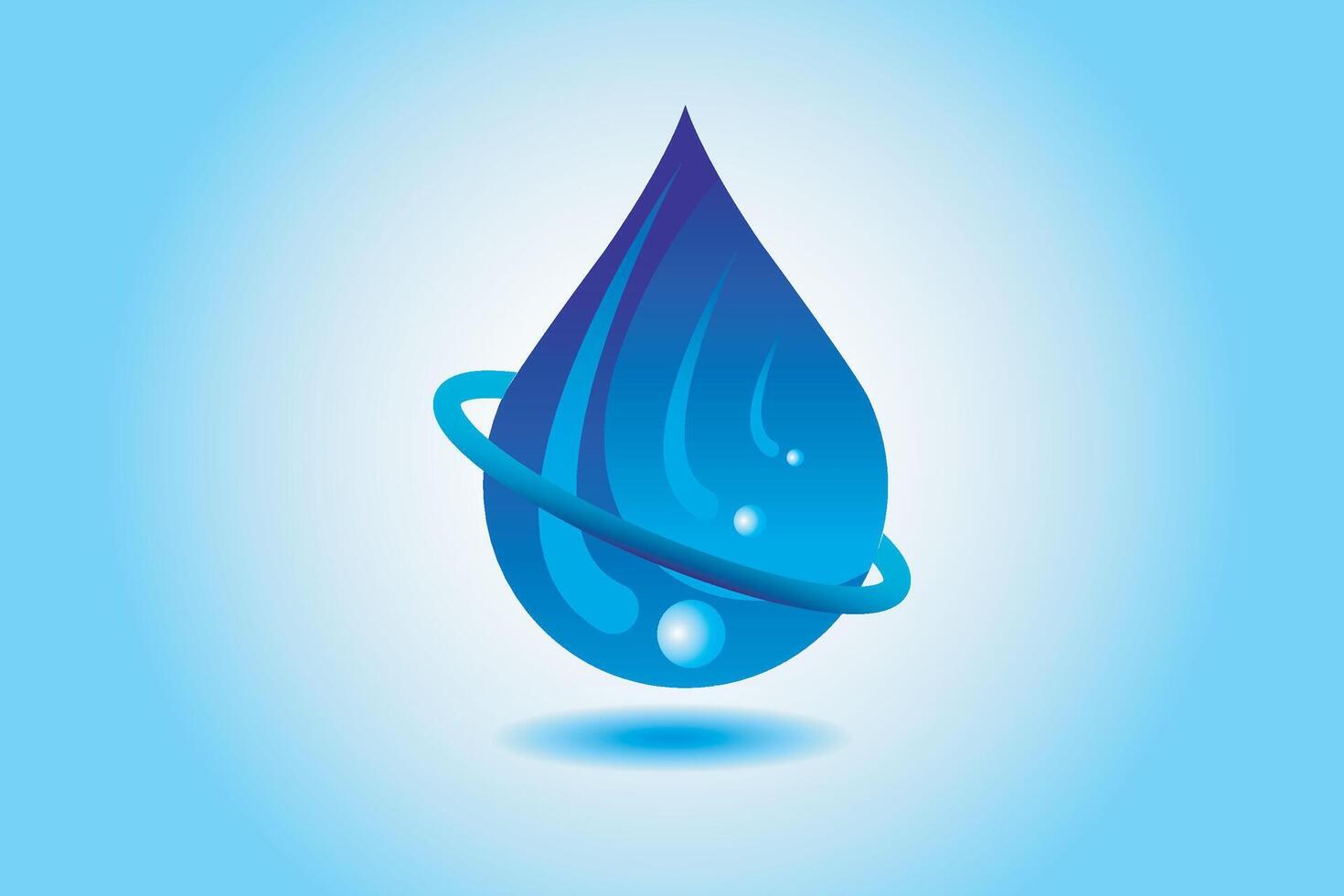 Water drop logo with babbles. Water drop. vector