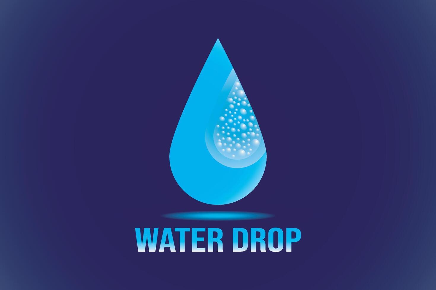 Water drop logo. Water drop icon with bubbles. vector