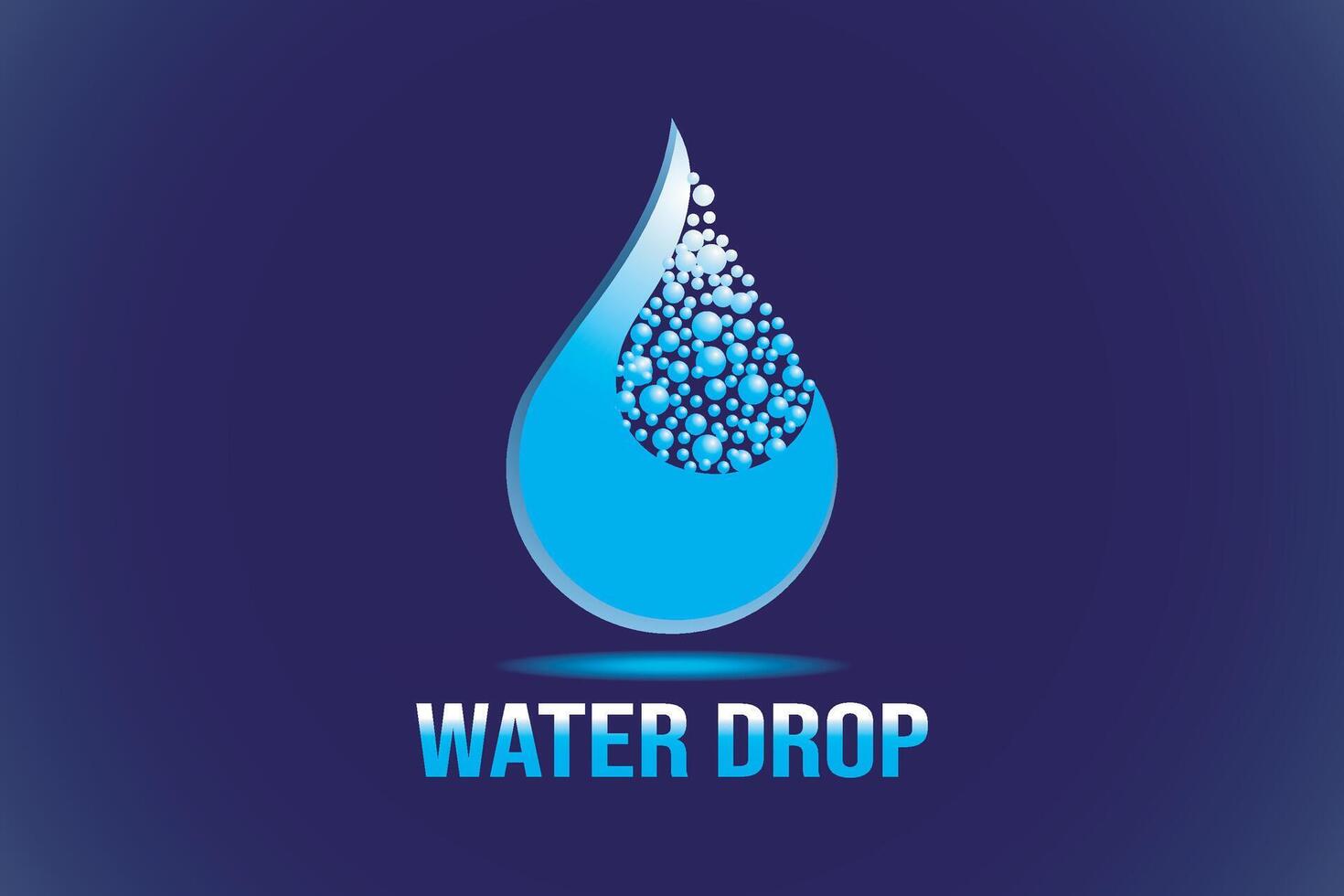 Water drop logo. Water drop icon with bubbles. Water logo.. vector