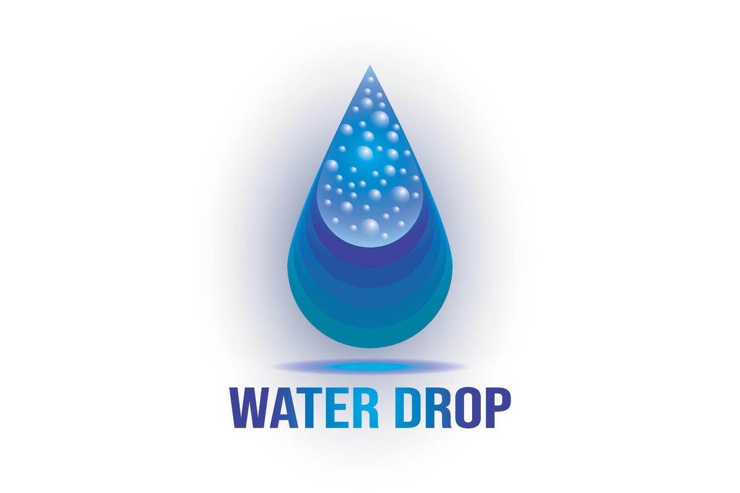 Water drop logo with bubbles. Water drop icon. vector