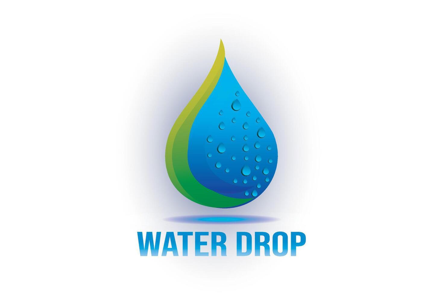 Water drop logo with bubbles. Water drop. vector