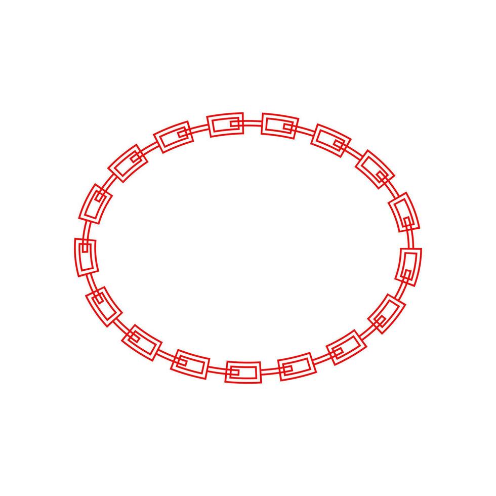 Round frame with chain pattern on a white background illustration. vector