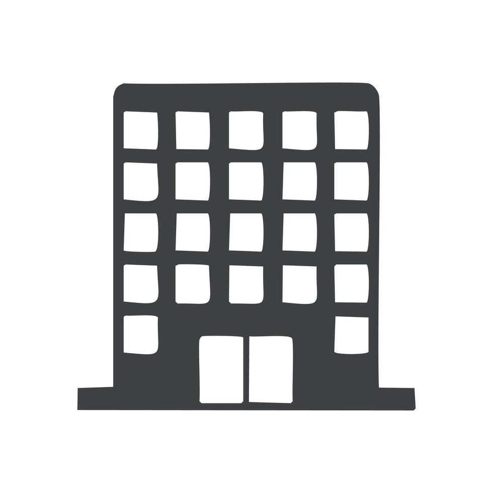 Skyscraper icon in flat style. Building business concept. vector
