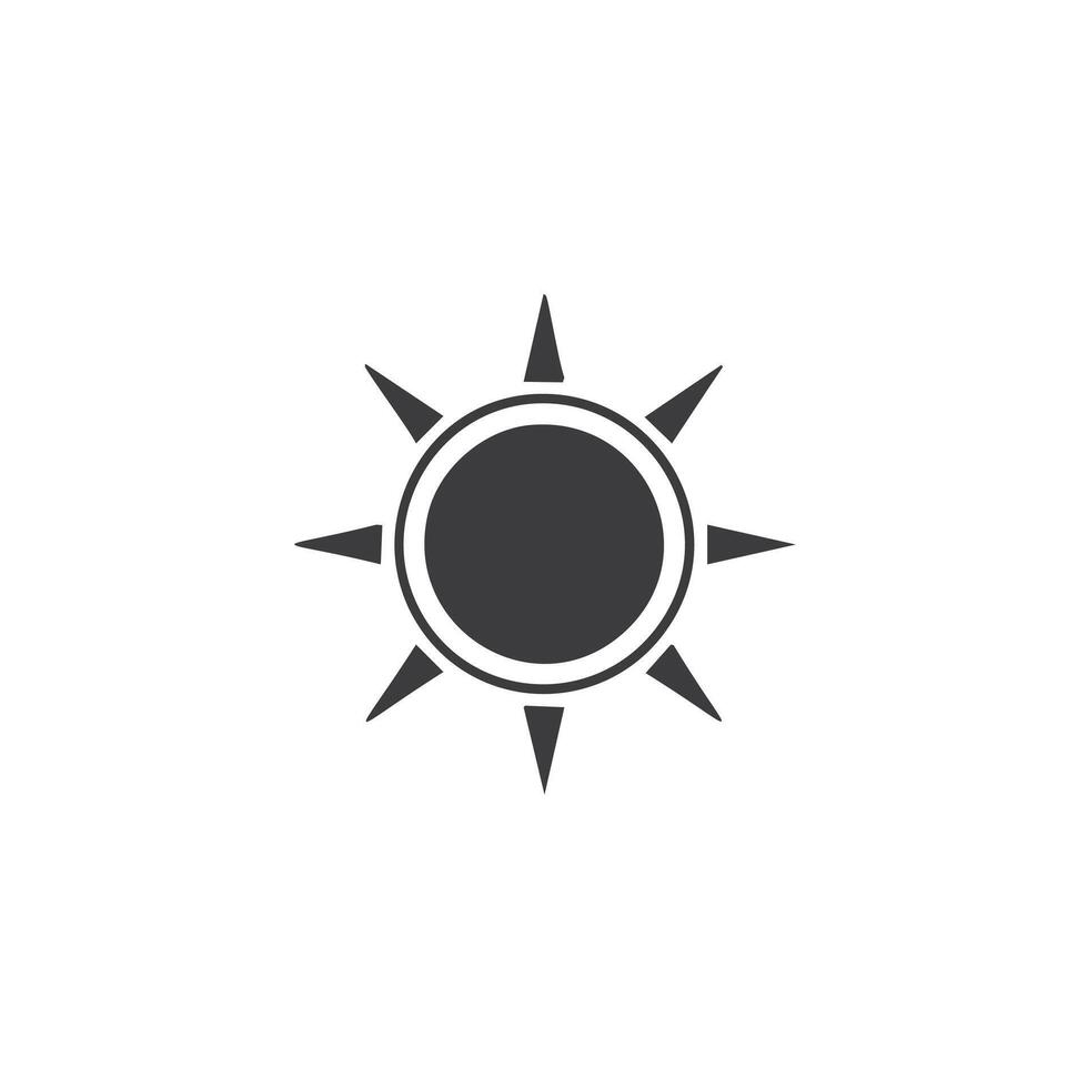 Sun icon in flat style. Weather forecast illustration on white isolated background. Summer business concept. vector